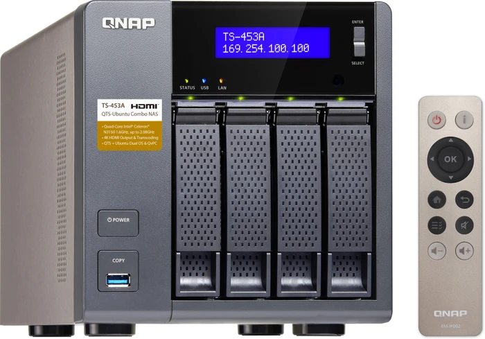 QNAP Turbo Station TS-453A-4G, 4GB RAM, 4x RJ-45 1000Base-T, 4x USB-A 3.0