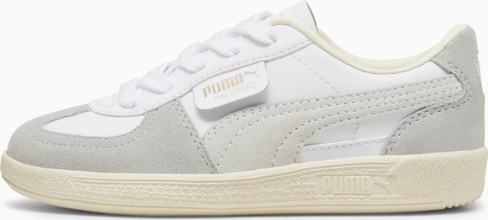 Puma Palermo Leather puma white/cool light gray/sugared almond (Junior)