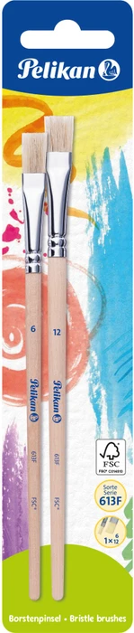 Pelikan Sorte 613F Borstenpinsel Gr. 6/12 Pinselset, 2-tlg. (720383)
