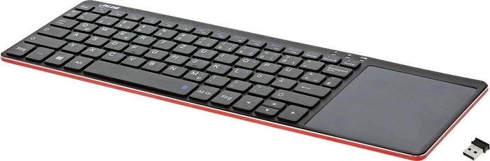 InLine Wireless Aluminium Slim schwarz/rot, USB, DE