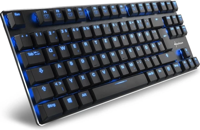 Sharkoon PureWriter TKL, Kailh Choc LOW PROFILE RED, USB, DE