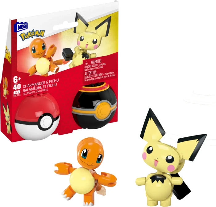 Mattel Mega Construx Pokémon Pokéball Charmander & Pichu