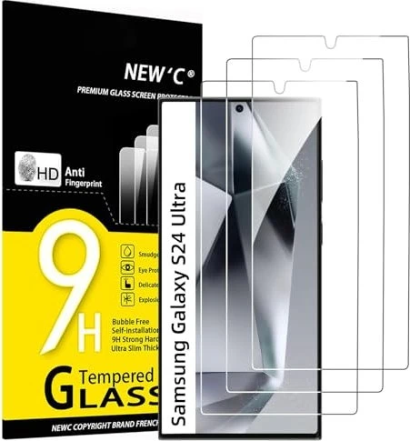 NEW'C Panzerglas für Samsung Galaxy S24 Ultra, 3er-Pack