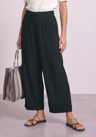 Street One High Waist Wide Leg Hose deep bound green (Damen)