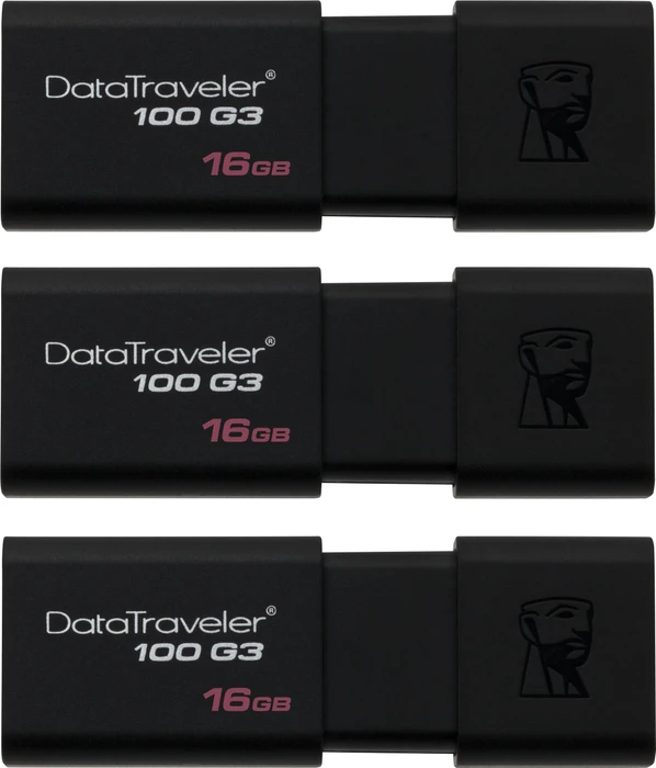 Kingston DataTraveler 100 G3 16GB, USB-A, USB 3.2 Gen 1×1, 3er-Pack