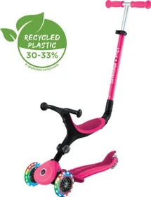 Globber Go Up Active Lights Kickboard fuchsia pink