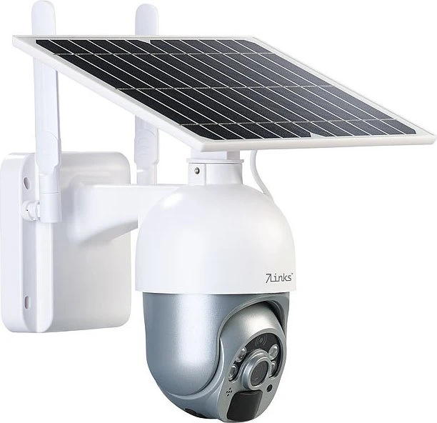 7links LTE Pan Tilt IPC-710.lte Überwachungskamera mit Solarpanel, grau