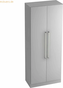Hammerbacher Garderoben-Schrank 5OH V7200, Chromgriff, grau/grau, Schrankwand