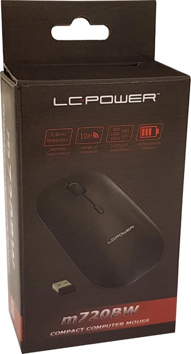 LC-Power m720BW Funkmaus schwarz, USB