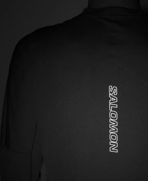 Salomon Sense Aero Graphic Laufshirt langarm deep black/black beauty (Herren)