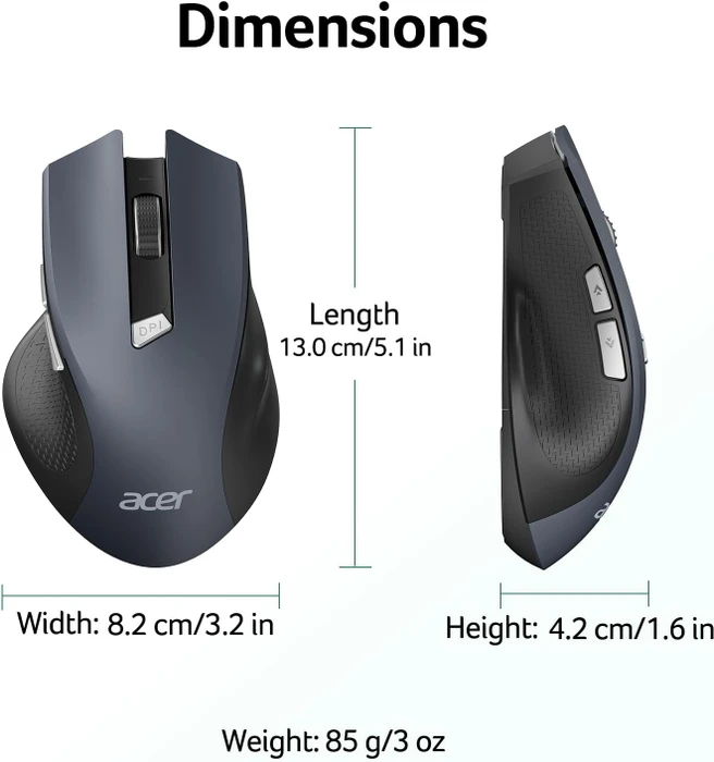 Acer OMR266 2.4GHz Wireless Mouse blau/schwarz, USB