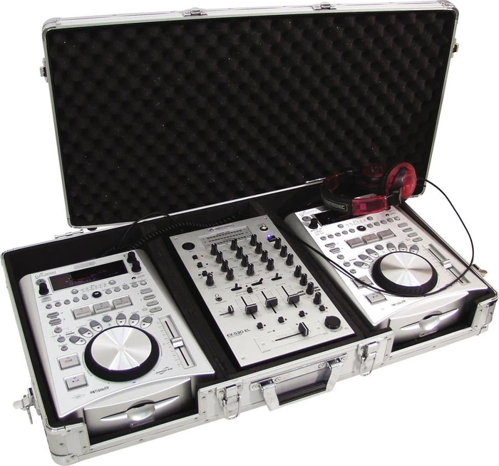 Roadinger Universal-Konsole DIGI-2 2xCD/1xM-10 silber