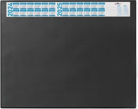Durable 7204 Schreibunterlage mit Jahreskalender und transparenter Abdeckung, 650x520mm, schwarz