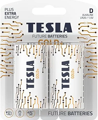 Tesla Batteries Gold+ Mono D, 2er-Pack