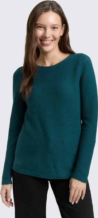 Tom Tailor Rundhalsausschnitt Strickpullover deep meadow green (Damen)