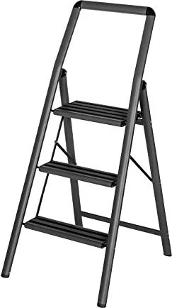 Wenko Aluminium Compact Haushaltsleiter, 3 Stufen