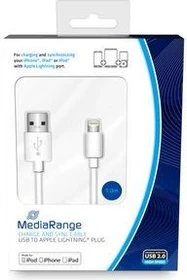 MediaRange Lade- und Datenkabel USB 2.0 auf Apple Lightning Stecker 1.0m weiß