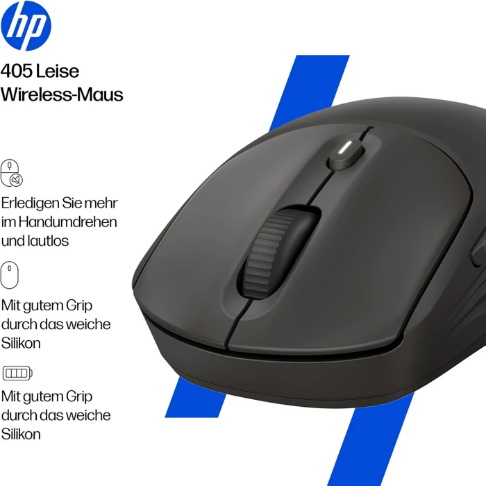 HP 405 Quiet Wireless Mouse, schwarz, USB/Bluetooth