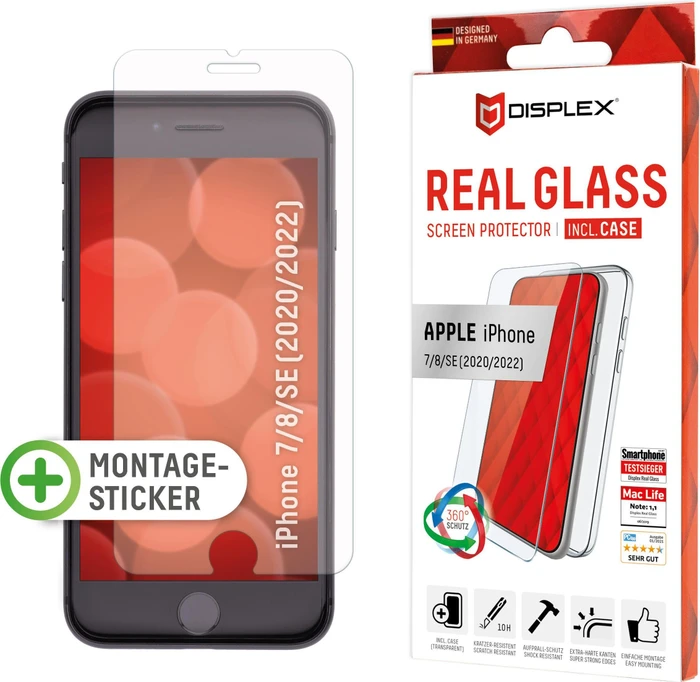 Displex Real Glass + Case für Apple iPhone 6/7/8/SE (2020)