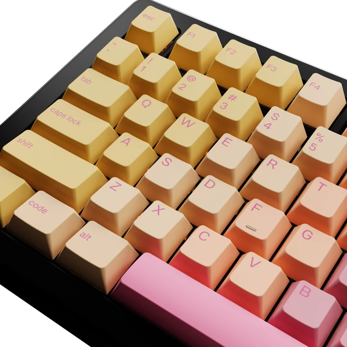 Glorious GPBT Gradient V2 Keycaps, Kunststoff (PBT), Grapefruit, orange/rosa, 131 Tasten, ANSI-US