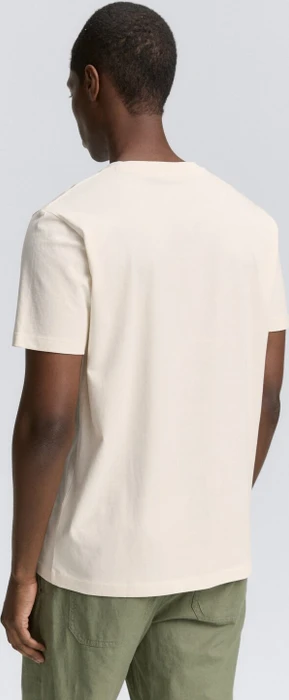 Tom Tailor Basic mit Logo-Print T-Shirt kurzarm gardenia white (Herren)