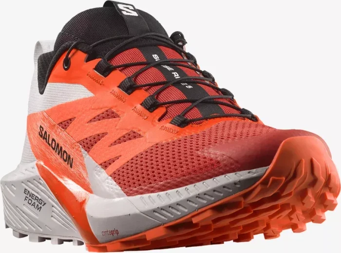 Salomon Sense Ride 5 lunar rock/shocking orange/fiery red (Herren)