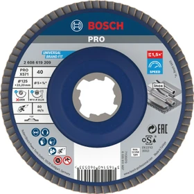 Bosch Professional X-LOCK X571 Best for Metal Fächerschleifscheibe gerade K40, 125x22.23mm, 1 Stück