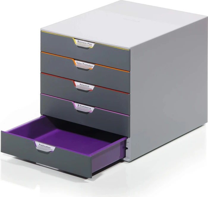 Durable Varicolor 5 Schubladenbox, 5 Schubladen, grau