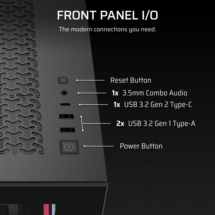 Corsair 3500X LX-R RGB iCUE LINK, schwarz, Glasfenster