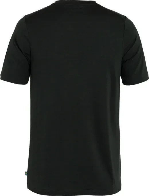 Fjällräven Abisko Wool Logo Funktionsshirt kurzarm schwarz (Herren)