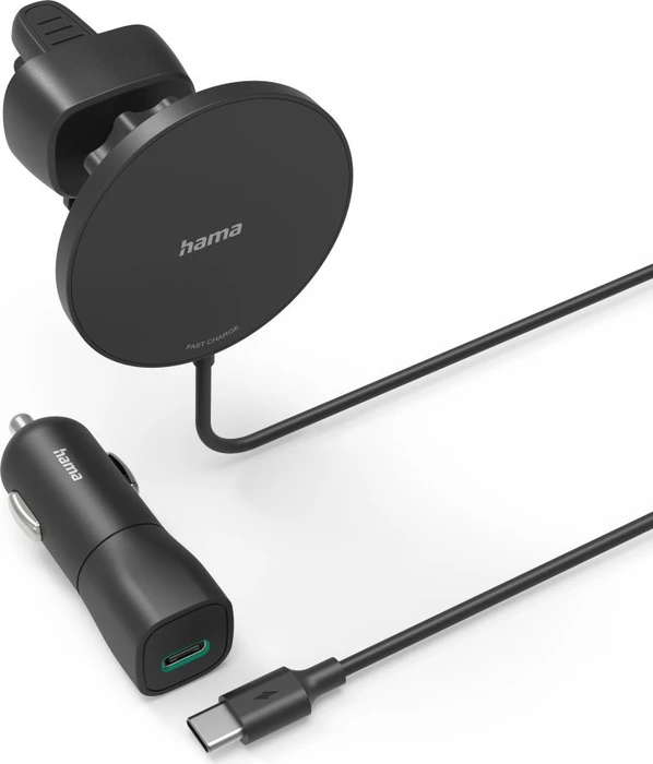 Hama Kfz-Handy-Ladegerät MagCharge Car FC15 15W kabellos für iPhone schwarz