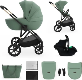 Kinderkraft Prime 3 3in1 Kombi-Kinderwagen dunkelgrün