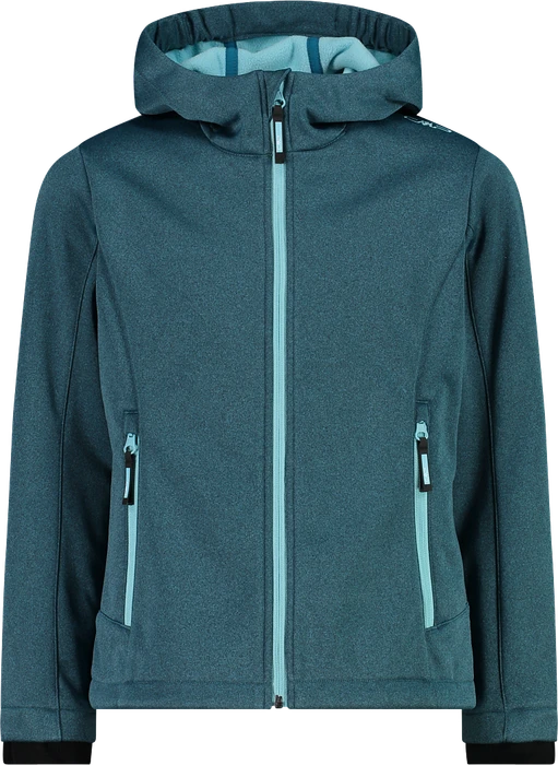 CMP Softshell Melange Fix Hood Funktionsjacke deep lake mel./acqua (Junior)
