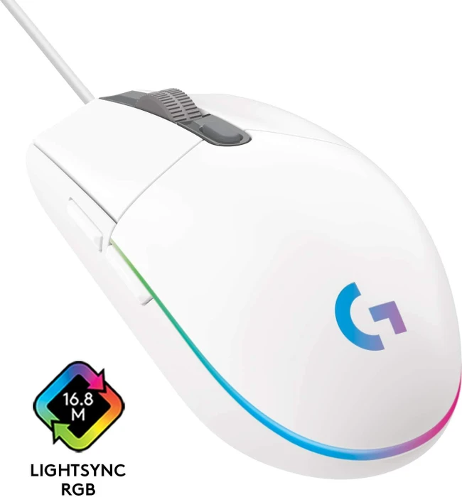 Logitech G203/G102 Lightsync weiß, USB