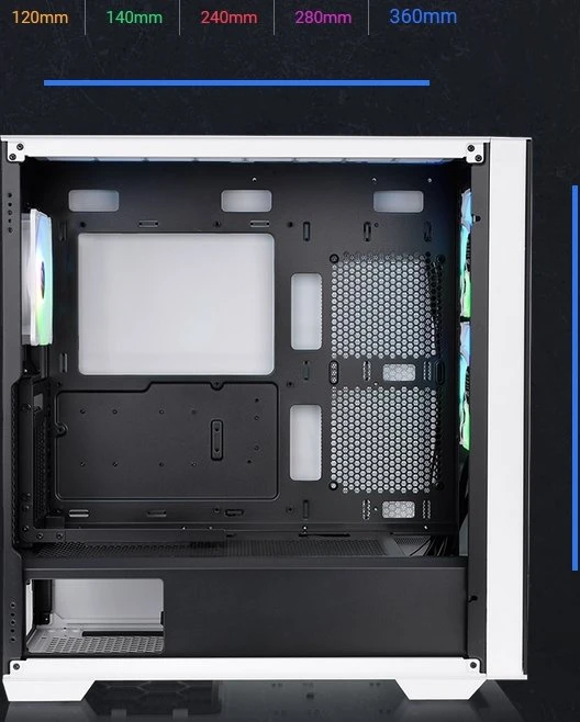 Thermaltake Divider 370 TG ARGB Snow Edition, weiß, Glasfenster