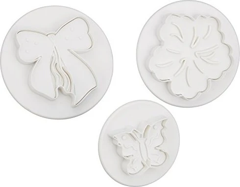 Städter Profi-Ausstecher Schmetterling Blüte Schleife Set weiß, 3-tlg.