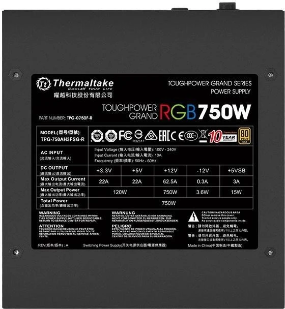 Thermaltake ToughPower Grand RGB Gold 750W, ATX 2.4
