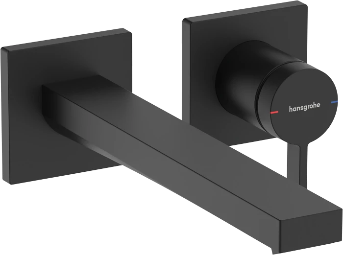 Hansgrohe Tecturis E Einhebel-Waschtischmischer Unterputz für Wandmontage EcoSmart+ mit Auslauf 22.5cm mattschwarz