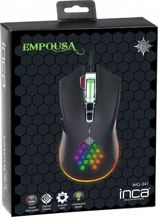 Inca IMG-347 RGB Gaming Mouse schwarz, USB