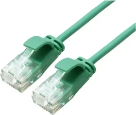 Roline / Secomp DataCenter Slim Patchkabel, Cat6a, U/UTP, RJ-45/RJ-45, 0.5m, grün