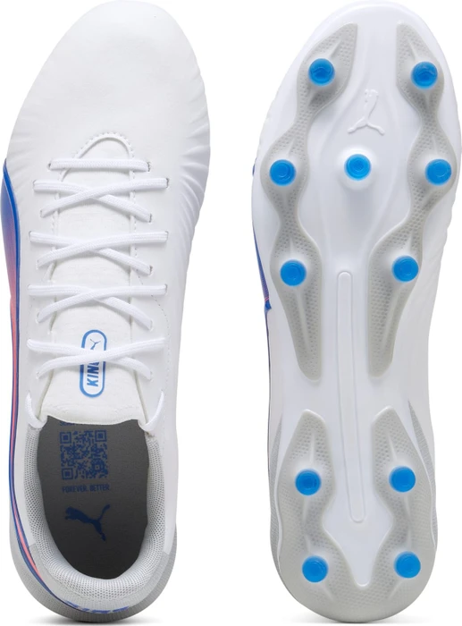 Puma King Match FG/AG puma white/bluemazing/flat light gray