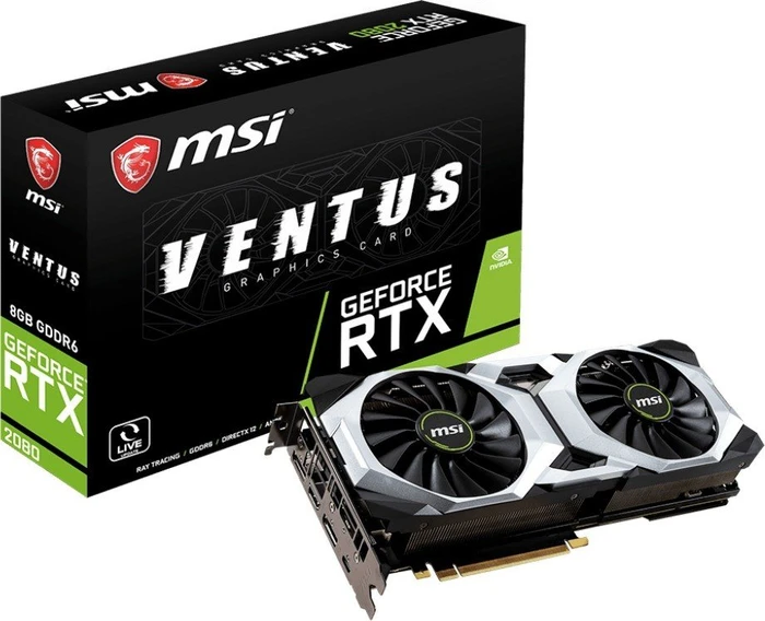 MSI GeForce RTX 2080 Ventus 8G, 8GB GDDR6, HDMI, USB-C, 3x DP