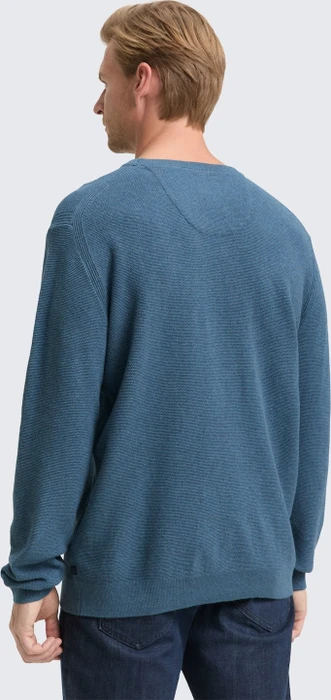 Tom Tailor Bio-Baumwolle Strickpullover real teal melange (Herren)