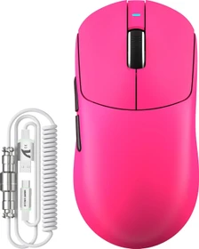 Attack Shark X8 Plus Tri-mode Wireless Gaming Mouse, Berry Red, inkl. C06 Ultra LED Kabel, USB/Bluetooth