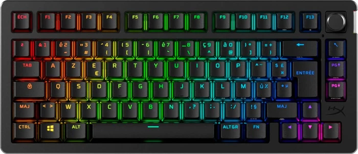 HP HyperX Alloy Rise 75, PBT, LEDs RGB, hot-swap, HyperX Linear, USB, FR