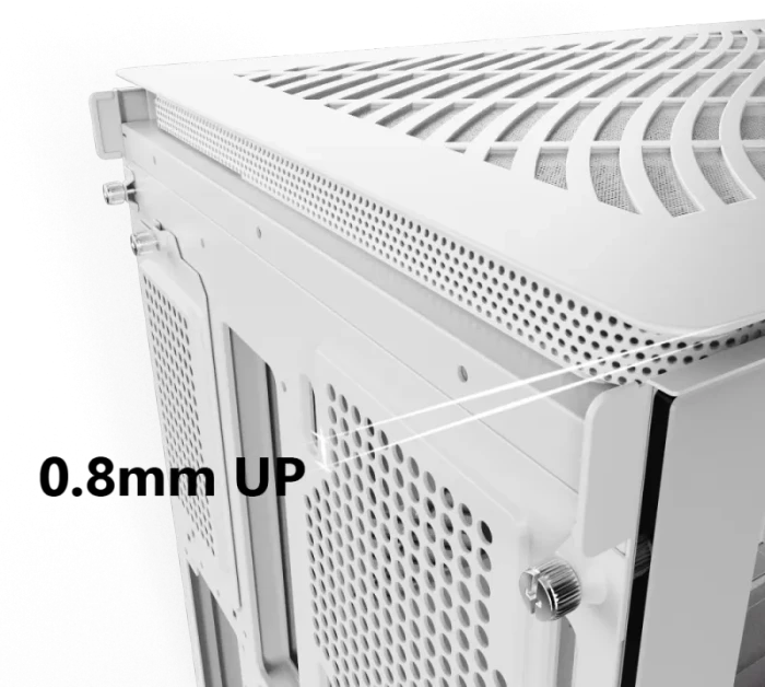 Montech King 95 Pure White, weiß, Glasfenster