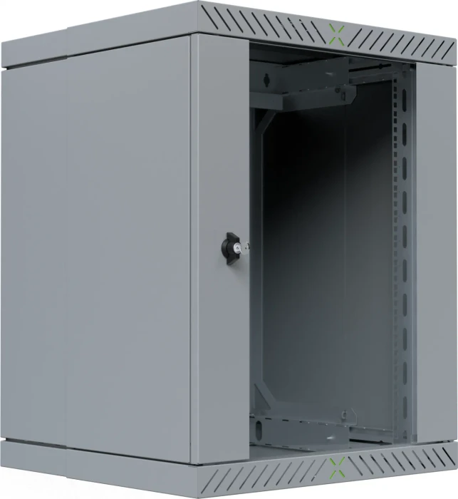 EFB Elektronik X-Rack 19" Wandgehäuse 15HE, fest, eigenbelüftet, tiefenverstellbar, 400-600mm, Sicherheitsglastür, IP20, RAL 7035, 600mm tief