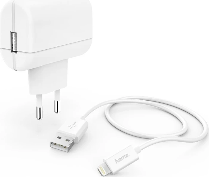 Hama Ladeset Lightning 2.4A weiß