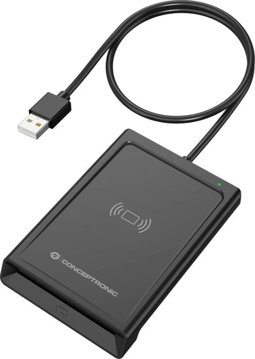Conceptronic Dual Interface Smart ID, Single-Slot-Cardreader, NFC, USB-A 2.0 [Buchse]