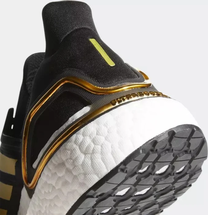 adidas Ultraboost 20 core black/gold metallic/solar red (Herren)